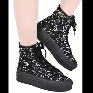 Killstar Black and White Cosmic High-Tops
